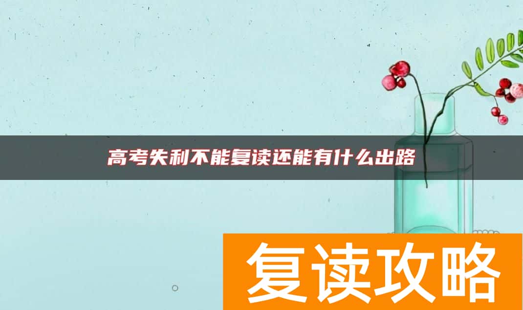 高考失利不能复读还能有什么出路